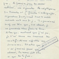 Lettre de Marcel Arland à Jean Paulhan, 1954