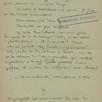 Lettre de Marcel Arland à Jean Paulhan, 1930