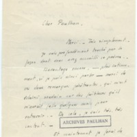 Lettre d'Armand Robin à Jean Paulhan (11 novembre 1936)