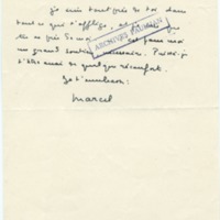 Lettre de Marcel Arland à Jean Paulhan, 1954
