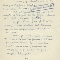 Lettre de Marcel Arland à Jean Paulhan, 1953