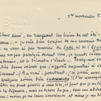 Lettre de Roger Martin du Gard à Jean Paulhan, 1953-11-01