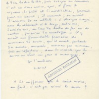 Lettre de Marcel Arland à Jean Paulhan, 1957