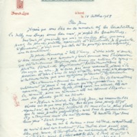 Lettre de Barbara Church à Jean Paulhan (14 octobre 1958)