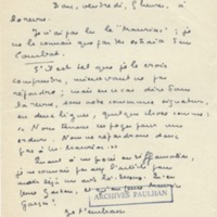 Lettre de Marcel Arland à Jean Paulhan, 1953