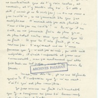 Lettre de Marcel Arland à Jean Paulhan, 1956