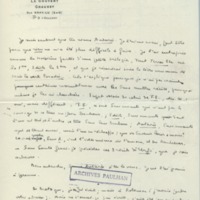 Lettre de Marcel Arland à Jean Paulhan, 1931