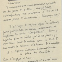 Lettre de Roger Martin du Gard à Jean Paulhan, 1931-02-05