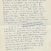 Lettre de Marcel Arland à Jean Paulhan, 1955