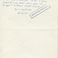 Lettre de Marcel Arland à Jean Paulhan, 1958