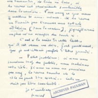 Lettre de Marcel Arland à Jean Paulhan, 1954