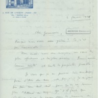 Lettre d'Adrienne Monnier à Jean Paulhan, 1936-01-02