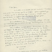 Lettre de Marcel Arland à Jean Paulhan, 1951