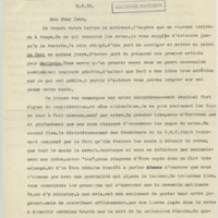 Lettre de Ramon Fernandez à Jean Paulhan (8 septembre 1932)