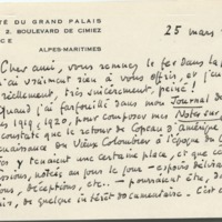 Lettre de Roger Martin du Gard à Jean Paulhan, 1953-03-25