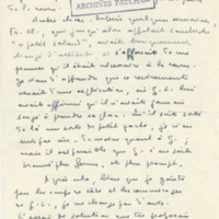 Lettre de Marcel Arland à Jean Paulhan, 1956