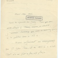 Lettre d&#039;André Rolland de Renéville à Jean Paulhan, 1932