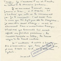 Lettre de Marcel Arland à Jean Paulhan, 1955