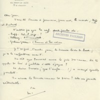 Lettre de Marcel Arland à Jean Paulhan, 1931