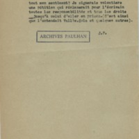 Lettre de Roger Martin du Gard à Jean Paulhan, 1932-02-18