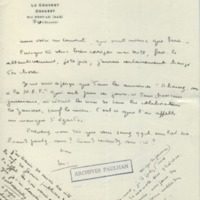 Lettre de Marcel Arland à Jean Paulhan, 1930