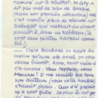 Lettre de Jean Paulhan à Barbara Church (1er janvier 1954)