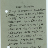 Lettre de Jean Paulhan à Jacques Lemarchand, 1952-07-11<br />
