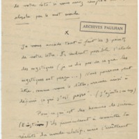 Lettre d'André Rolland de Renéville à Jean Paulhan, 1932-09-21