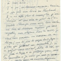 Lettre d'André Rolland de Renéville à Jean Paulhan, 1954