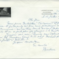 Lettre de Barbara Church à Jean Paulhan (16 juillet 1955)