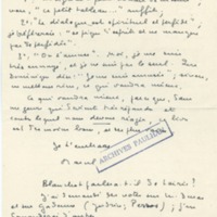 Lettre de Marcel Arland à Jean Paulhan, 1955