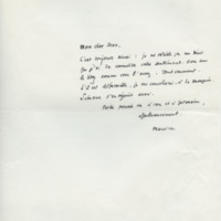 Lettre de Maurice Toesca à Jean Paulhan, 1958