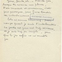Lettre de Marcel Arland à Jean Paulhan, 1954