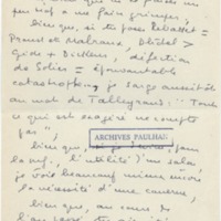 Lettre de Marcel Arland à Jean Paulhan, 1953-12-31