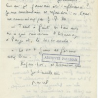 Lettre de Marcel Arland à Jean Paulhan, 1956