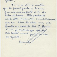 Lettre de Marcel Arland à Jean Paulhan, 1955