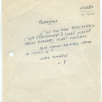 Lettre de Jean Paulhan à Jacques Lemarchand, 1955-09-22