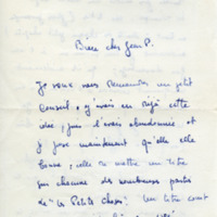 Lettre de Marcel Bisiaux à Jean Paulhan, 1954-08-16