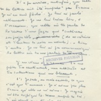 Lettre de Marcel Arland à Jean Paulhan, 1954-09-30