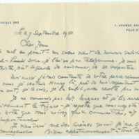 Lettre de Barbara Church à Jean Paulhan (27 septembre 1950)