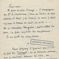 Lettre de Roger Martin du Gard à Jean Paulhan, 1934-11-02