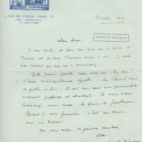 Lettre d'Adrienne Monnier à Jean Paulhan, 1934-10-03