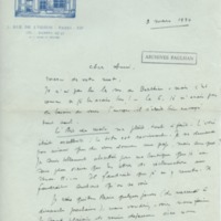 Lettre d'Adrienne Monnier à Jean Paulhan, 1934-03-03