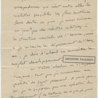 Lettre d'André Rolland de Renéville à Jean Paulhan, 1932-09-14