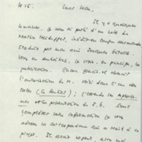 Lettre de Georges Lambrichs à Jean Paulhan, 1953