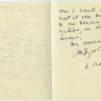 Lettre de Jacques de Lacretelle à Jean Paulhan (4 novembre 1933)