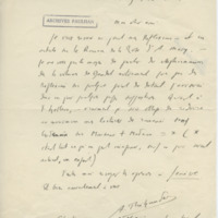 Lettre d&#039;Albert Thibaudet à Jean Paulhan, 1929