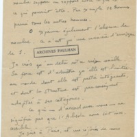 Lettre d'André Rolland de Renéville à Jean Paulhan, 1932-09-28