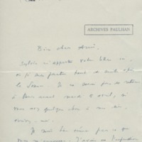 Lettre d'Adrienne Monnier à Jean Paulhan, 1931-03-29
