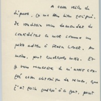 Lettre de Georges Lambrichs à Jean Paulhan, 1956